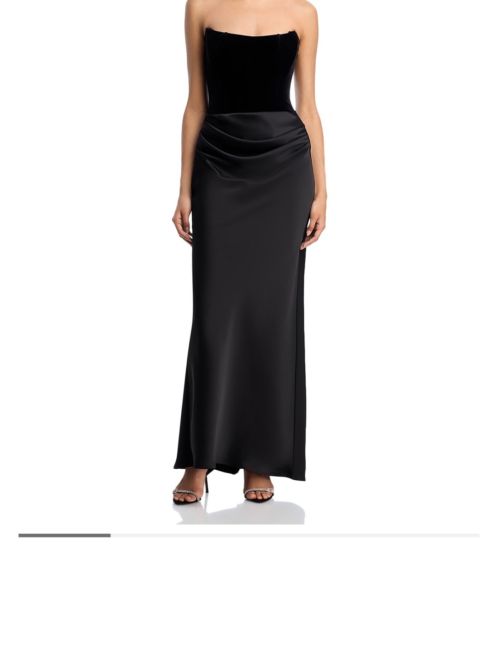Aqua Black Satin Maxi Dress